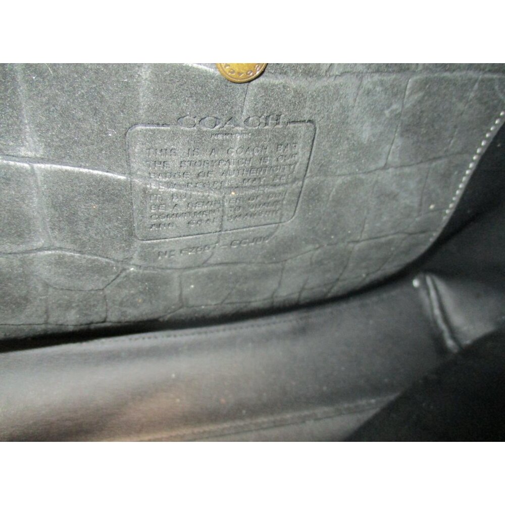 *Coach Black Croc-Embossed Suede Hobo Shoulder Bag - NWT - Picture 7 of 11